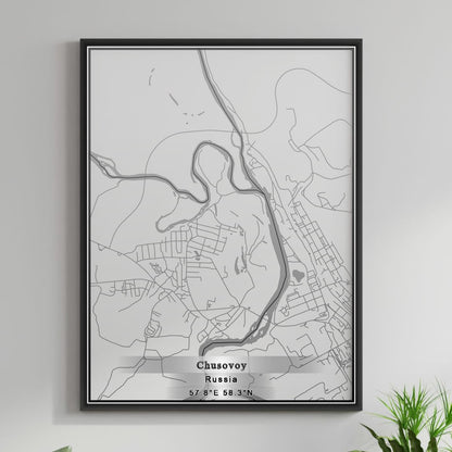 ROAD MAP OF CHUSOVOY, RUSSIA BY MAPBAKES