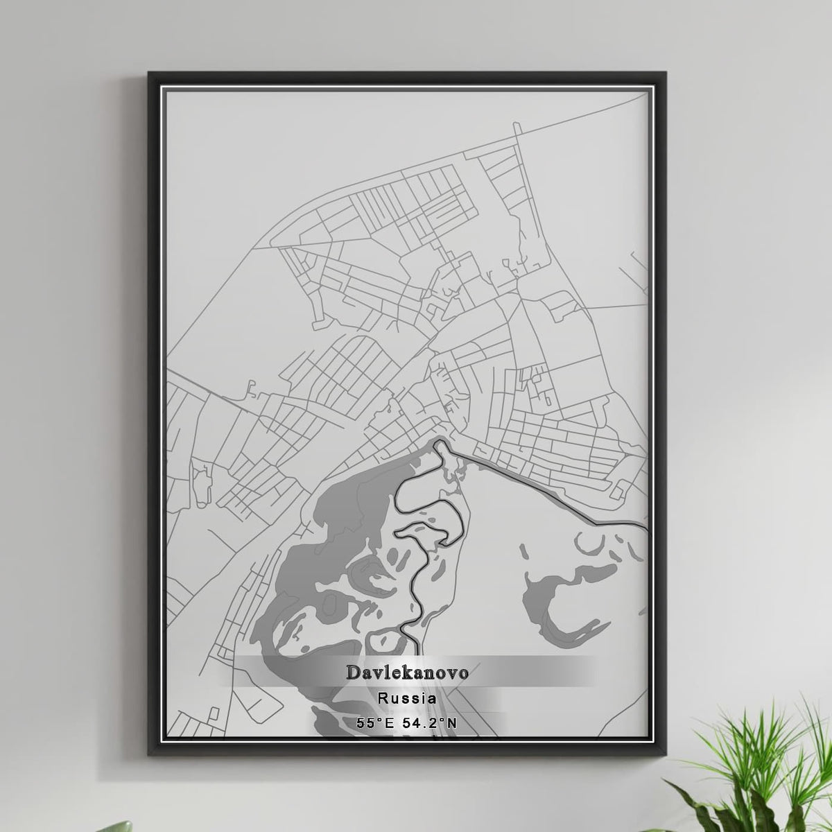 ROAD MAP OF DAVLEKANOVO, RUSSIA BY MAPBAKES