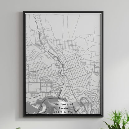 ROAD MAP OF DIMITROVGRAD, RUSSIA BY MAPBAKES