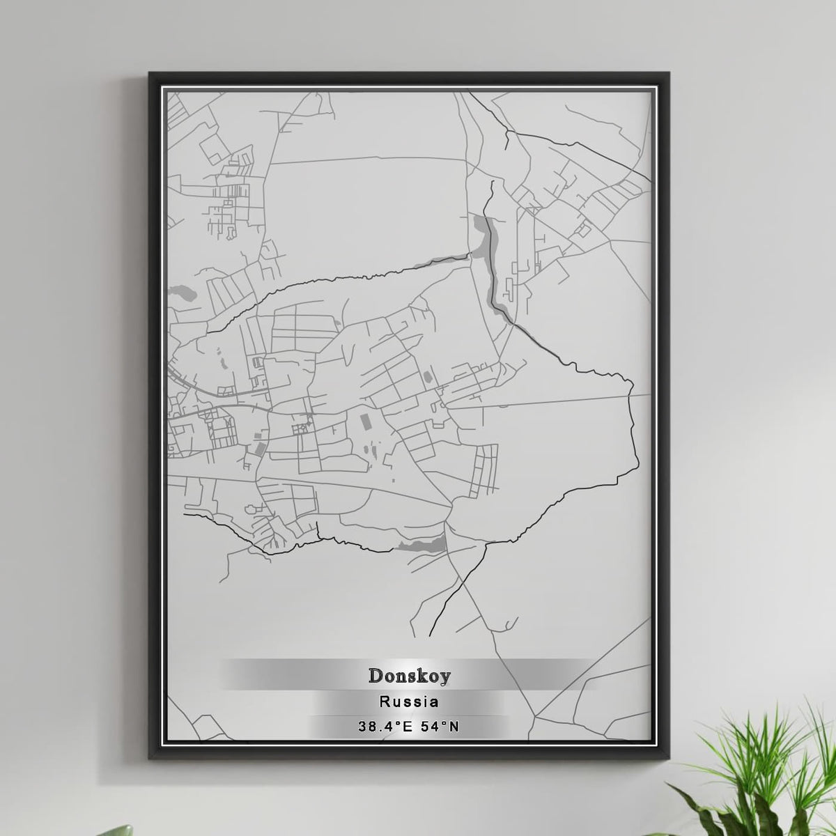ROAD MAP OF DONSKOY, RUSSIA BY MAPBAKES