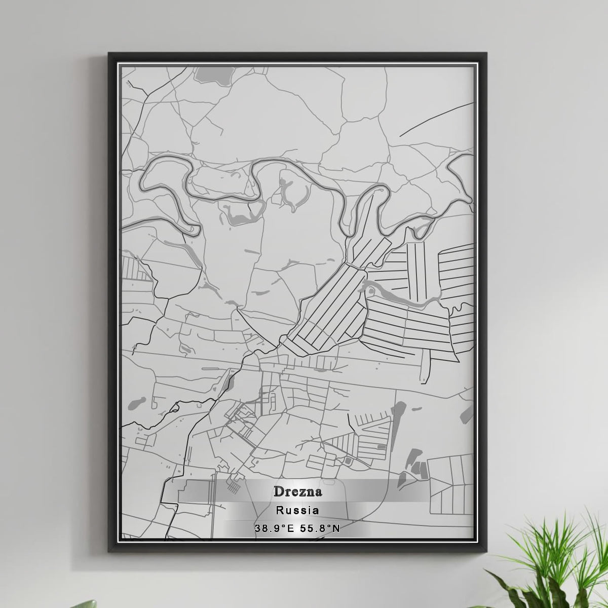 ROAD MAP OF DREZNA, RUSSIA BY MAPBAKES