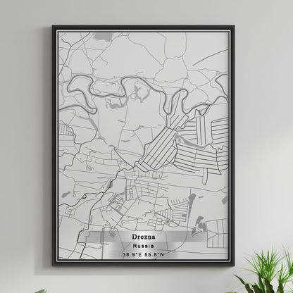 ROAD MAP OF DREZNA, RUSSIA BY MAPBAKES