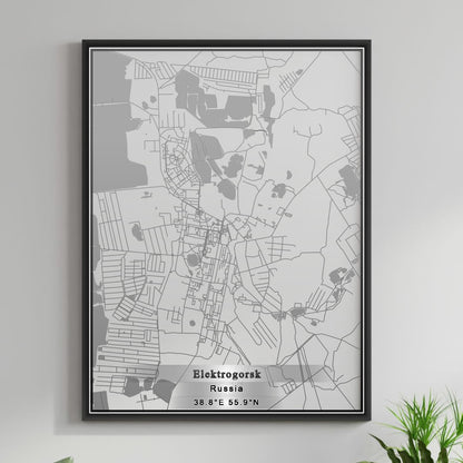 ROAD MAP OF ELEKTROGORSK, RUSSIA BY MAPBAKES