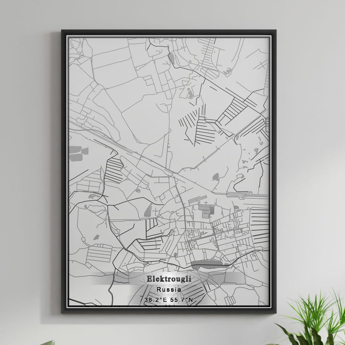 ROAD MAP OF ELEKTROUGLI, RUSSIA BY MAPBAKES
