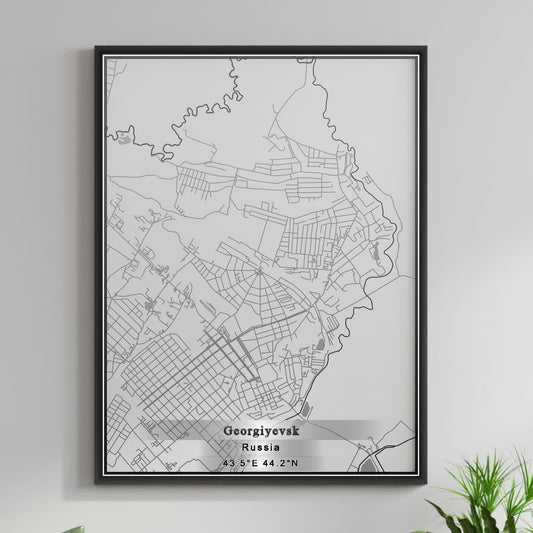 ROAD MAP OF GEORGIYEVSK, RUSSIA BY MAPBAKES