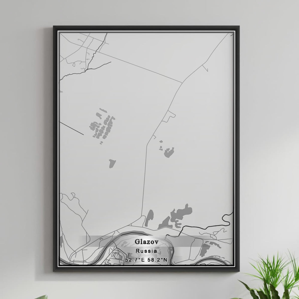 ROAD MAP OF GLAZOV, RUSSIA BY MAPBAKES
