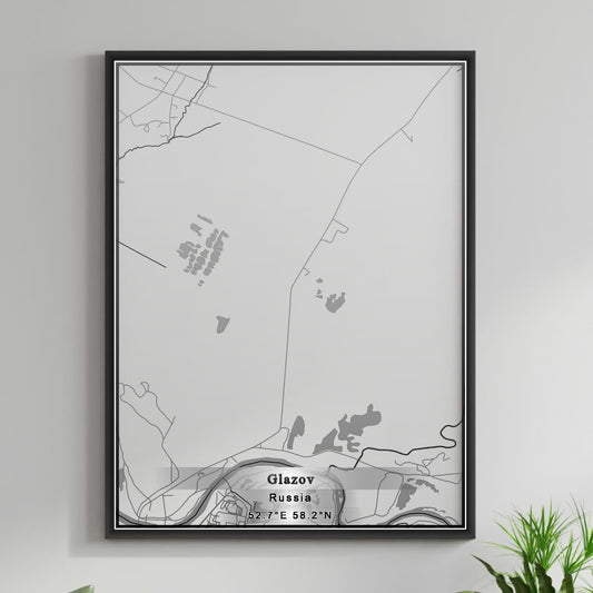 ROAD MAP OF GLAZOV, RUSSIA BY MAPBAKES