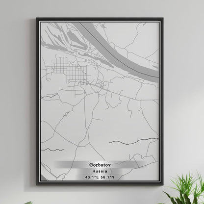 ROAD MAP OF GORBATOV, RUSSIA BY MAPBAKES