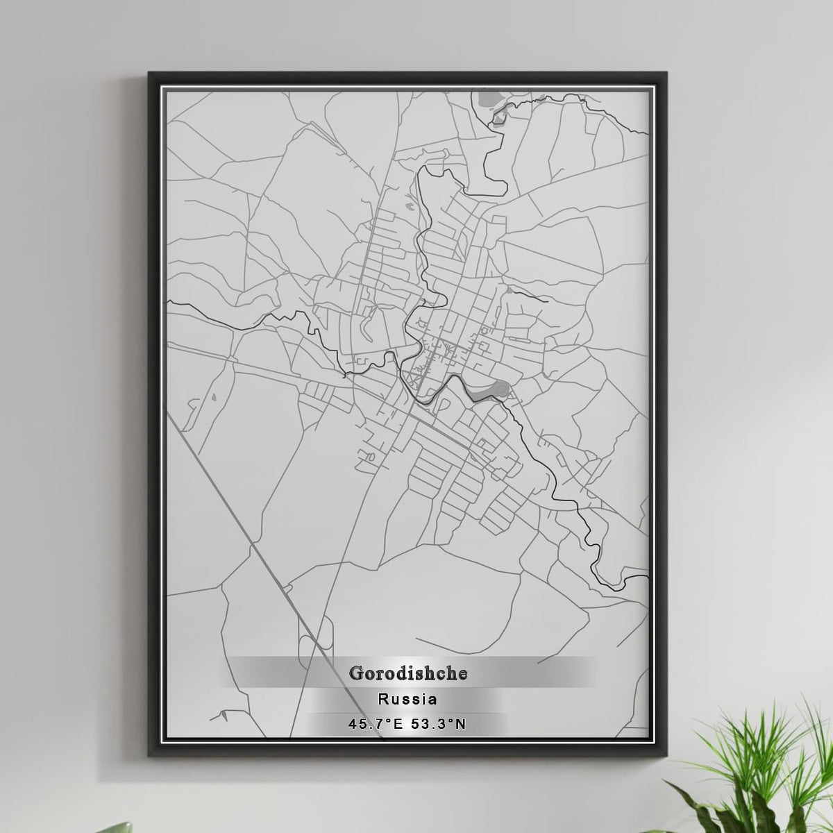 ROAD MAP OF GORODISHCHE, RUSSIA BY MAPBAKES