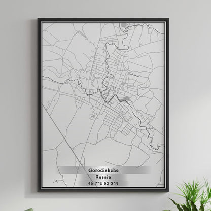 ROAD MAP OF GORODISHCHE, RUSSIA BY MAPBAKES