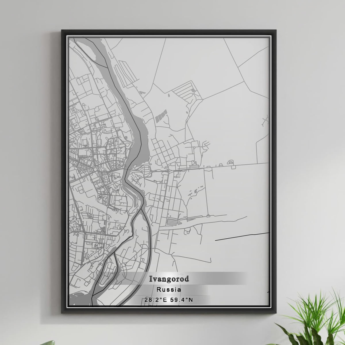 ROAD MAP OF IVANGOROD, RUSSIA BY MAPBAKES