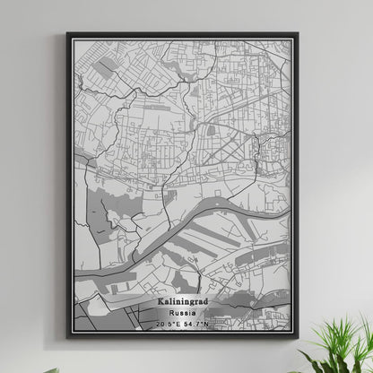 ROAD MAP OF KALININGRAD, RUSSIA BY MAPBAKES