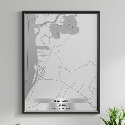 ROAD MAP OF KAMBARKA, RUSSIA BY MAPBAKES