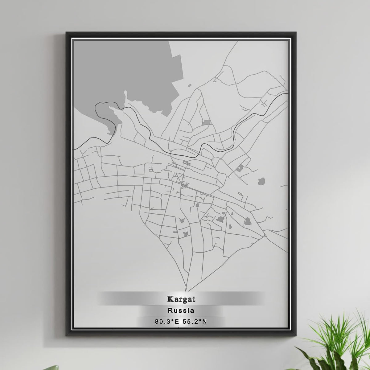 ROAD MAP OF KARGAT, RUSSIA BY MAPBAKES