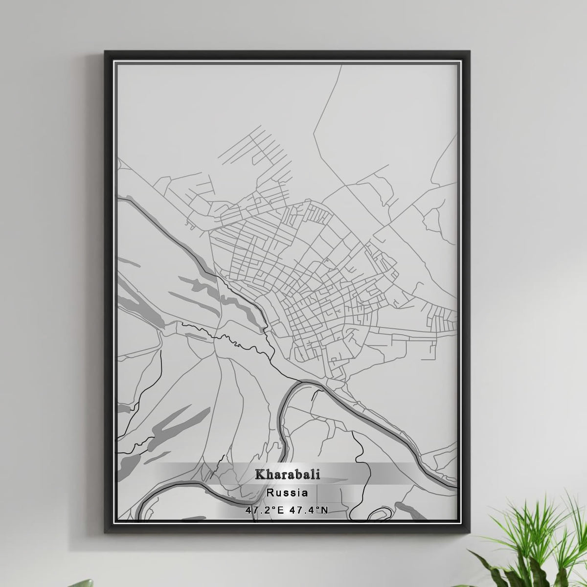 ROAD MAP OF KHARABALI, RUSSIA BY MAPBAKES