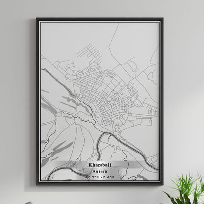 ROAD MAP OF KHARABALI, RUSSIA BY MAPBAKES