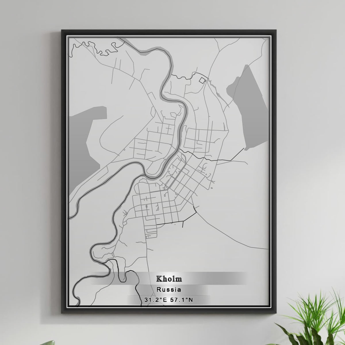 ROAD MAP OF KHOLM, RUSSIA BY MAPBAKES