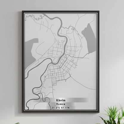 ROAD MAP OF KHOLM, RUSSIA BY MAPBAKES