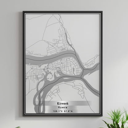 ROAD MAP OF KIRENSK, RUSSIA BY MAPBAKES