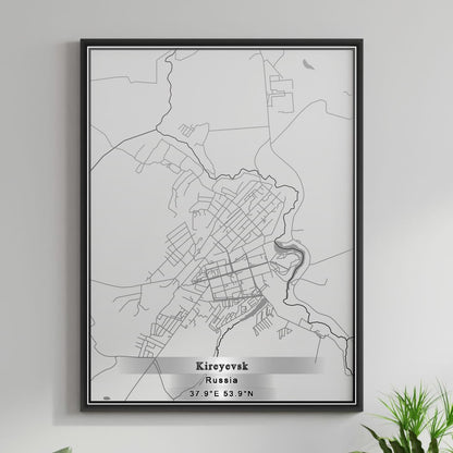 ROAD MAP OF KIREYEVSK, RUSSIA BY MAPBAKES