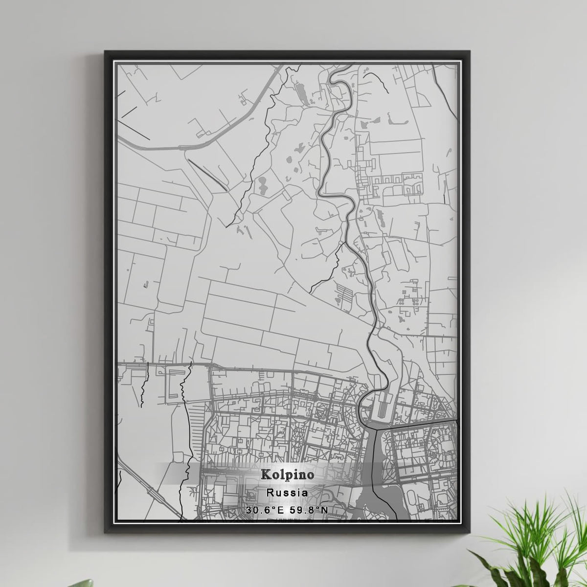 ROAD MAP OF KOLPINO, RUSSIA BY MAPBAKES