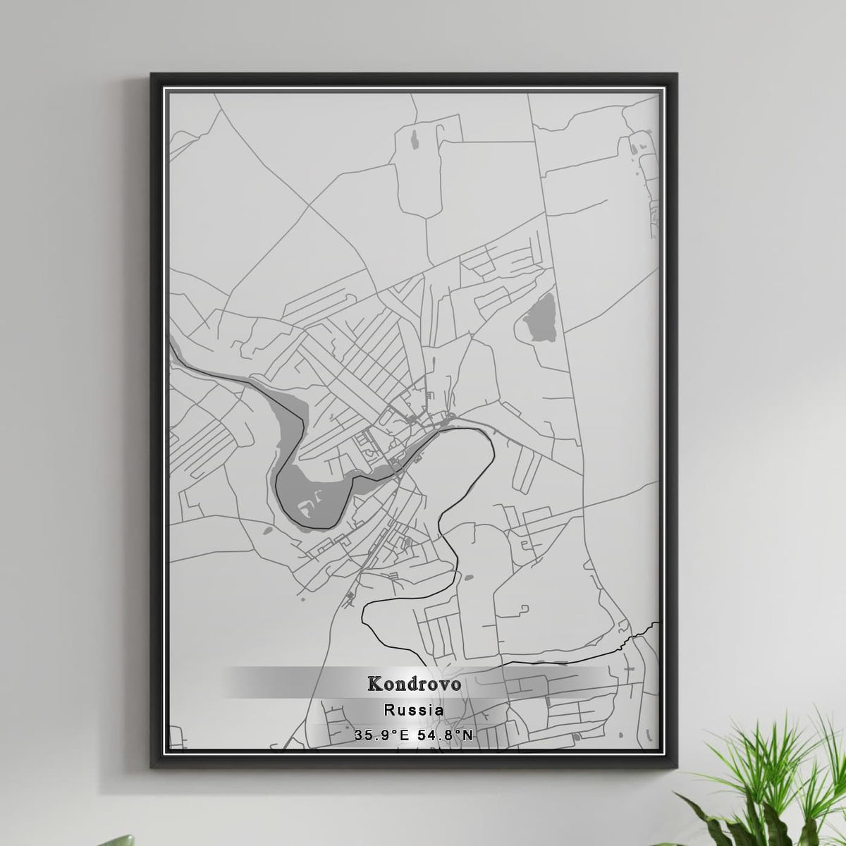ROAD MAP OF KONDROVO, RUSSIA BY MAPBAKES