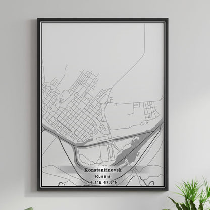 ROAD MAP OF KONSTANTINOVSK, RUSSIA BY MAPBAKES