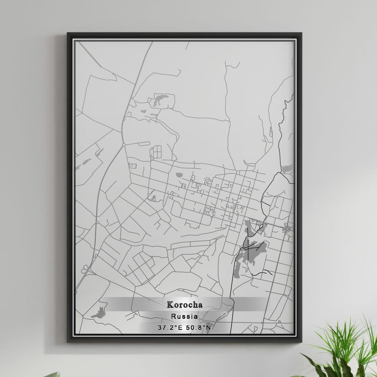 ROAD MAP OF KOROCHA, RUSSIA BY MAPBAKES