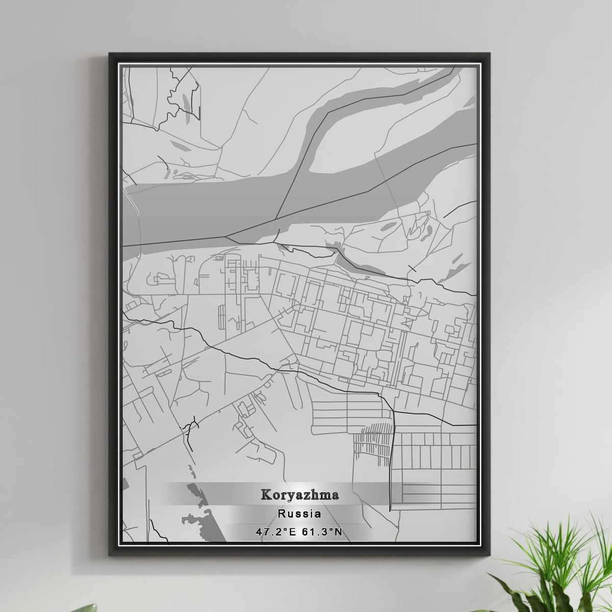 ROAD MAP OF KORYAZHMA, RUSSIA BY MAPBAKES