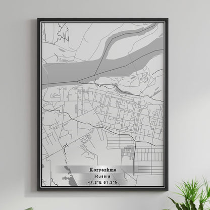 ROAD MAP OF KORYAZHMA, RUSSIA BY MAPBAKES