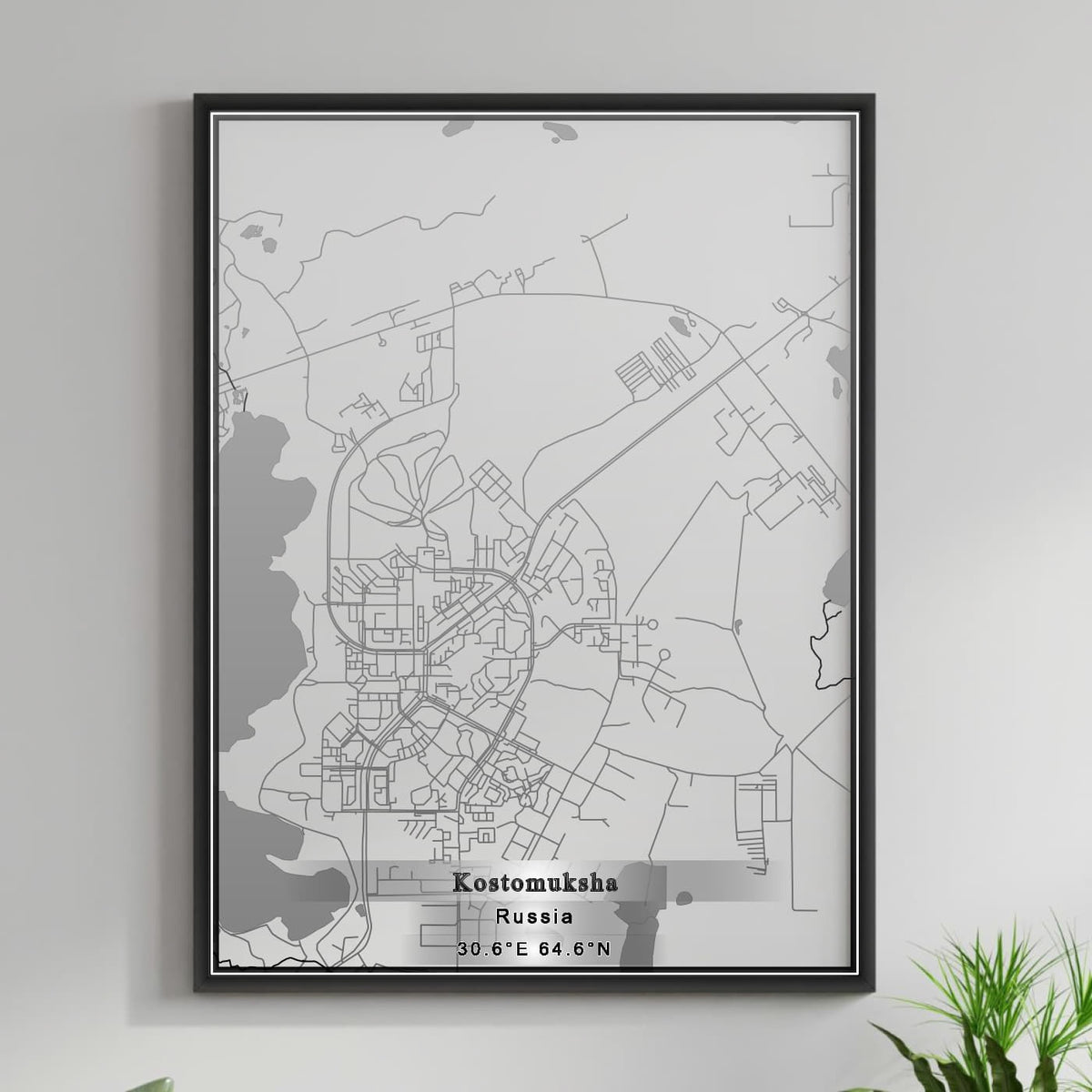 ROAD MAP OF KOSTOMUKSHA, RUSSIA BY MAPBAKES