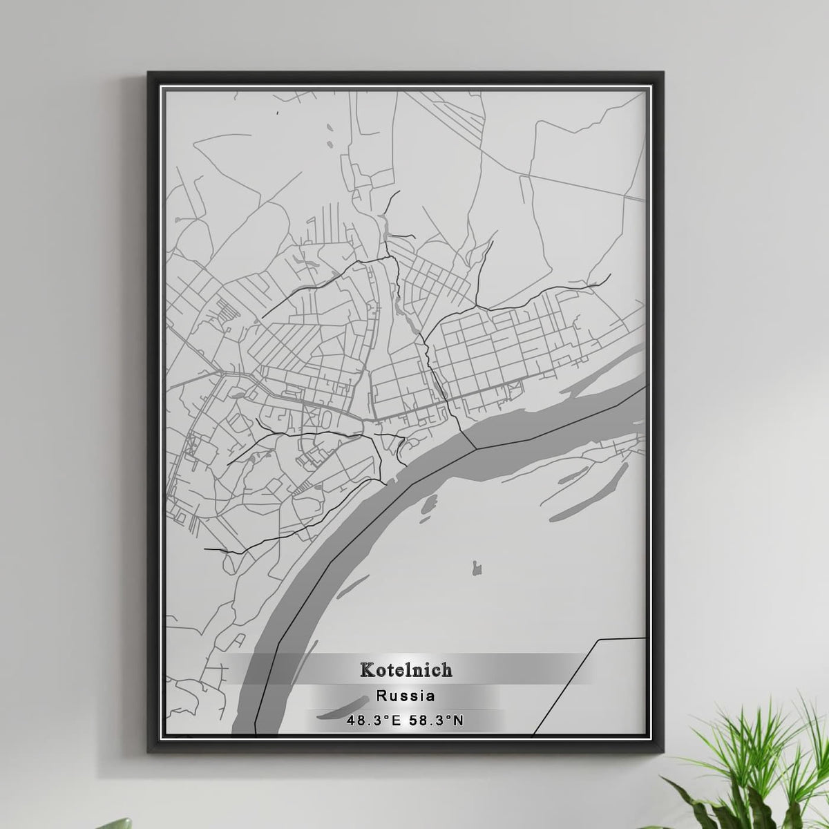ROAD MAP OF KOTELNICH, RUSSIA BY MAPBAKES