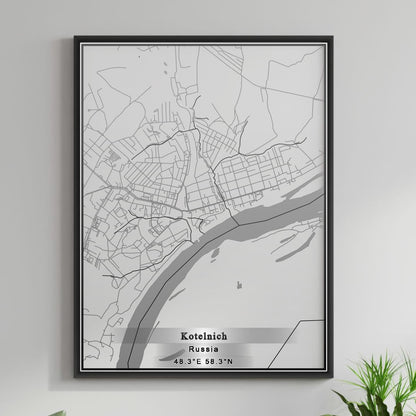 ROAD MAP OF KOTELNICH, RUSSIA BY MAPBAKES