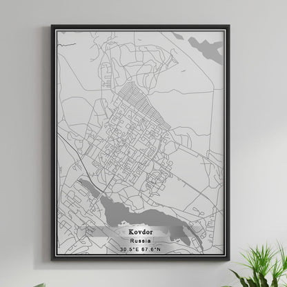 ROAD MAP OF KOVDOR, RUSSIA BY MAPBAKES