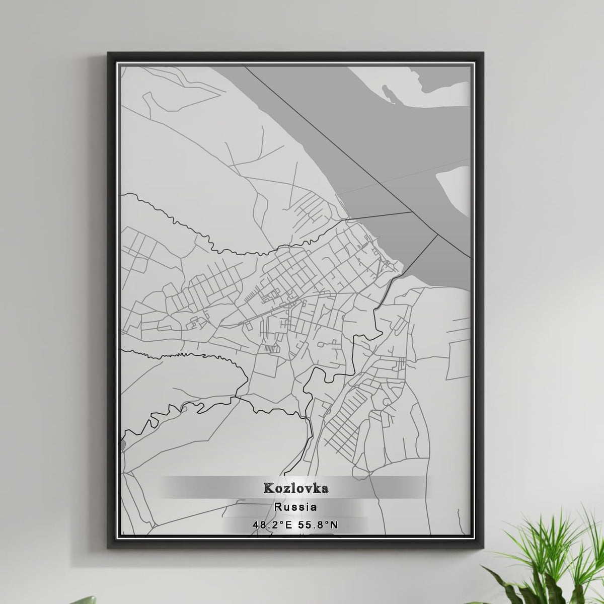 ROAD MAP OF KOZLOVKA, RUSSIA BY MAPBAKES