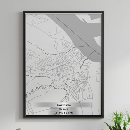 ROAD MAP OF KOZLOVKA, RUSSIA BY MAPBAKES