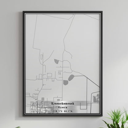 ROAD MAP OF KRASNOKAMENSK, RUSSIA BY MAPBAKES