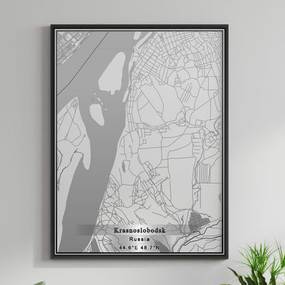 ROAD MAP OF KRASNOSLOBODSK, RUSSIA BY MAPBAKES