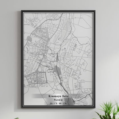 ROAD MAP OF KRASNOYE SELO, RUSSIA BY MAPBAKES