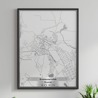 ROAD MAP OF KRASNOZAVODSK, RUSSIA BY MAPBAKES
