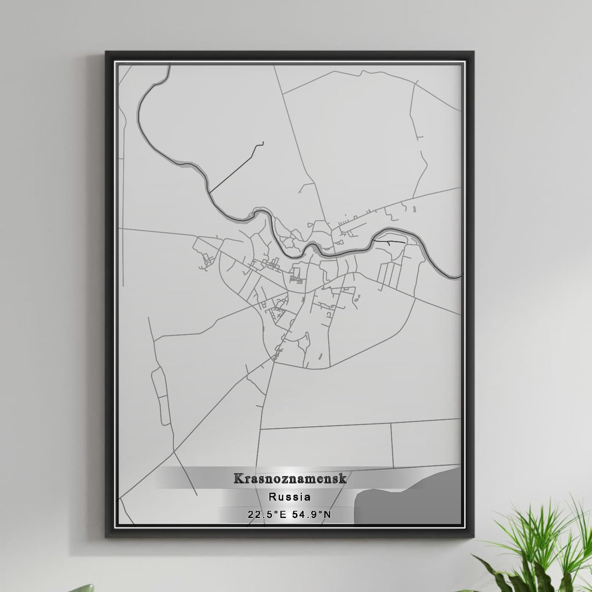 ROAD MAP OF KRASNOZNAMENSK, RUSSIA BY MAPBAKES