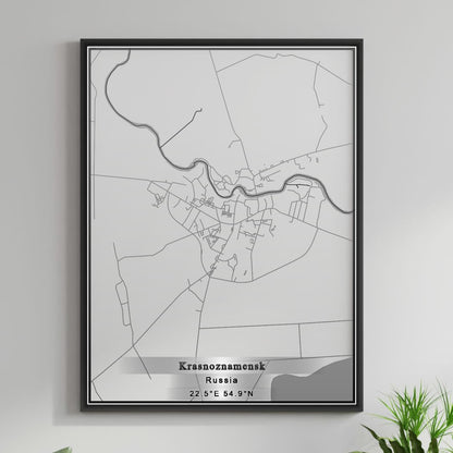 ROAD MAP OF KRASNOZNAMENSK, RUSSIA BY MAPBAKES