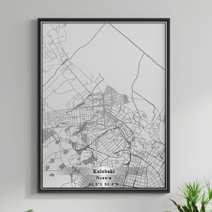 ROAD MAP OF KULEBAKI, RUSSIA BY MAPBAKES