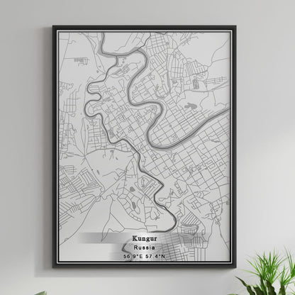 ROAD MAP OF KUNGUR, RUSSIA BY MAPBAKES