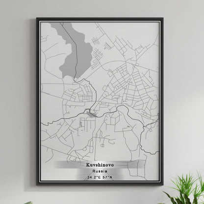 ROAD MAP OF KUVSHINOVO, RUSSIA BY MAPBAKES