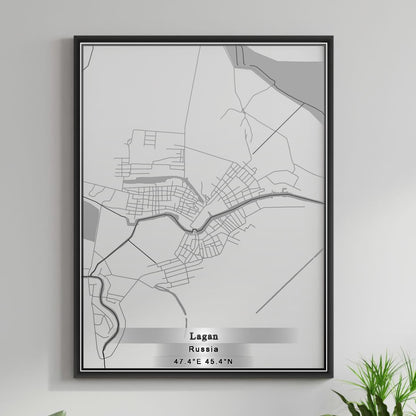 ROAD MAP OF LAGAN, RUSSIA BY MAPBAKES
