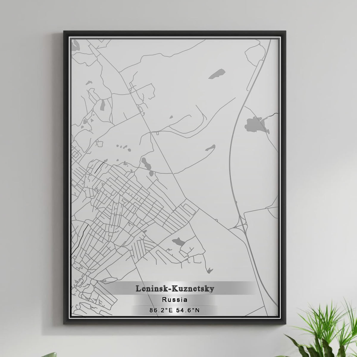 ROAD MAP OF LENINSK KUZNETSKY, RUSSIA BY MAPBAKES