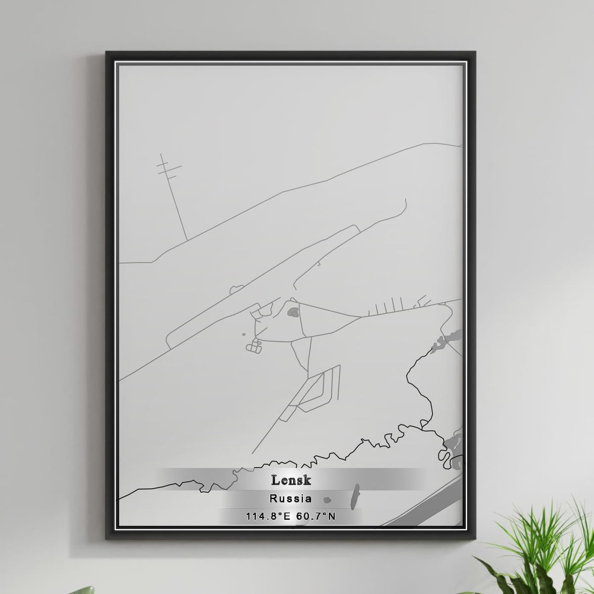 ROAD MAP OF LENSK, RUSSIA BY MAPBAKES