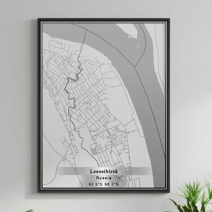 ROAD MAP OF LESOSIBIRSK, RUSSIA BY MAPBAKES