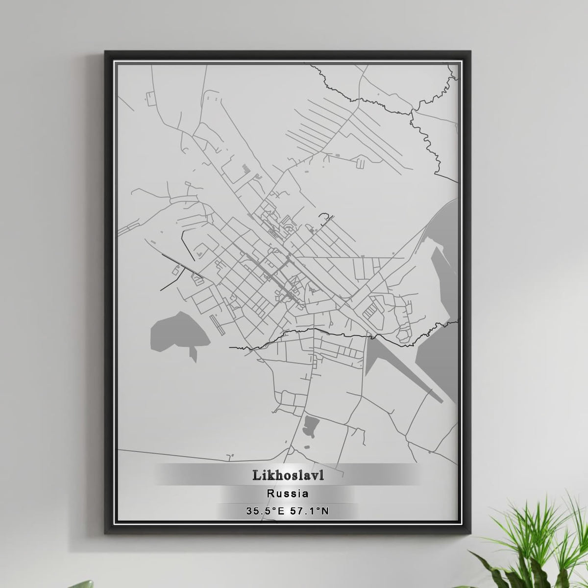 ROAD MAP OF LIKHOSLAVL, RUSSIA BY MAPBAKES